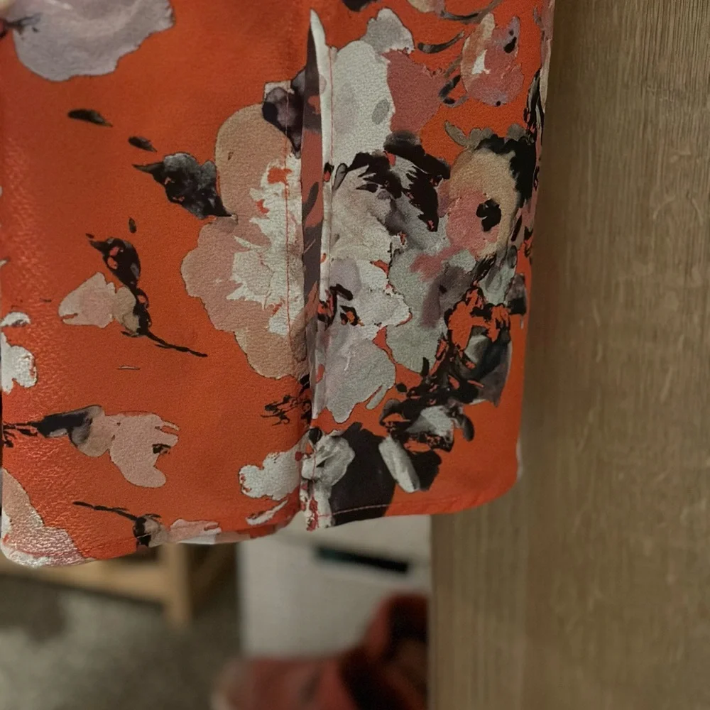 ABS Allen Schwartz, size 6, orange floral print strappy dress - Picture 6 of 6